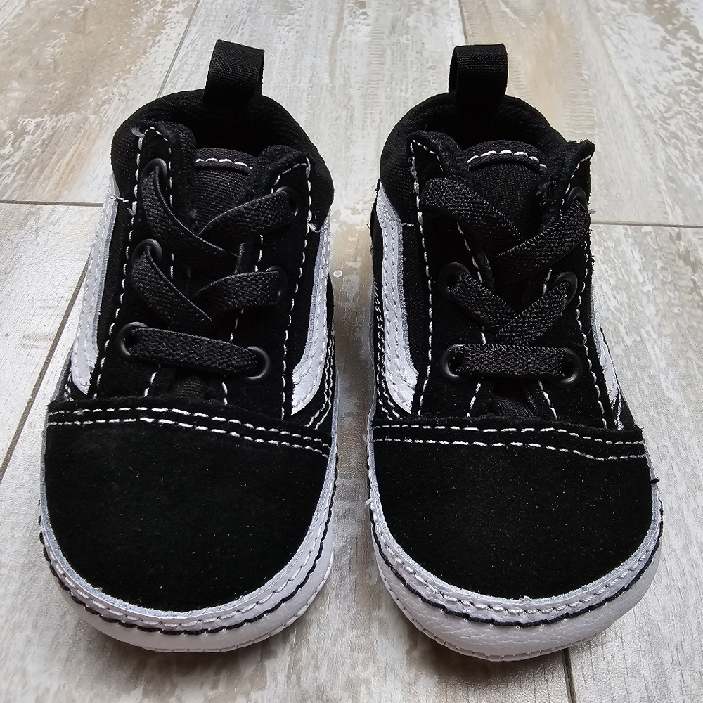 Vans Old Skool Crib Shoes Black/True White - Picture 5 of 7